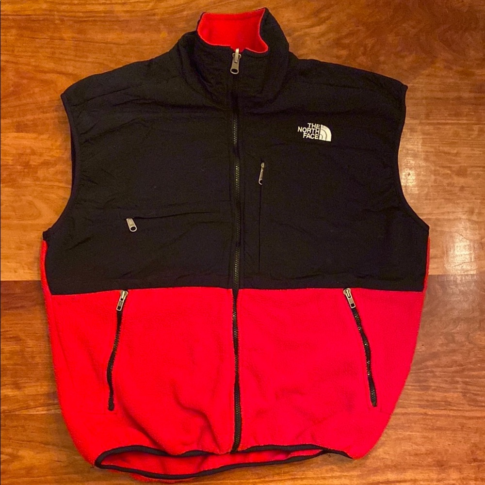 The North Face Red and Black Vest
